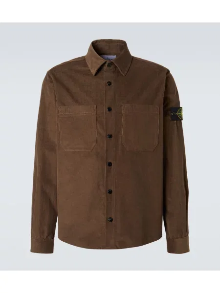 Kordbársony dzseki Stone Island strasszokkal barna