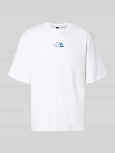Oversized T-shirt z logo i okrągłym dekoltem The North Face biała