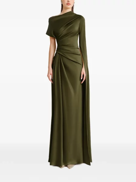 Rochie Gemy Maalouf asimetrică drapată verde
