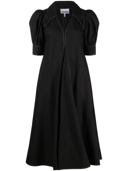 Plisuotas kostiumas suknele Ganni juoda