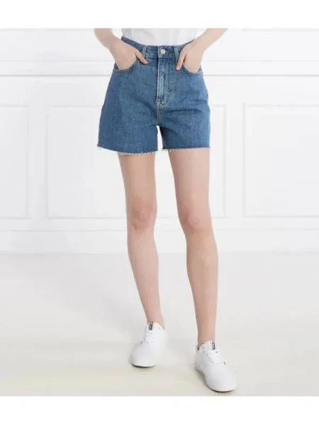 Pantaloni scurți din denim Tommy Hilfiger scurte albastru