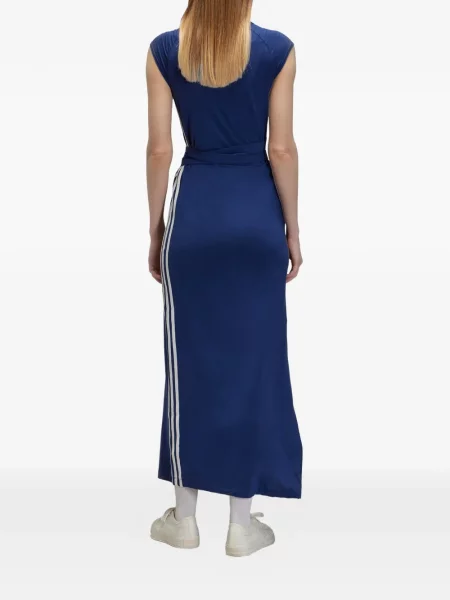 Cu centură rochie Y-3 cu dungi albastru