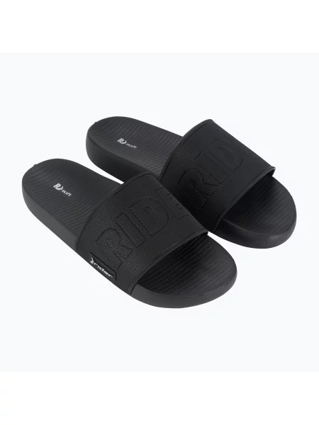 Klapki RIDER Grid Slide black/black/silver czarne