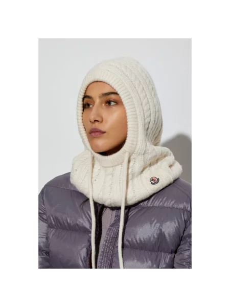 Czapka Moncler wełniana beżowa