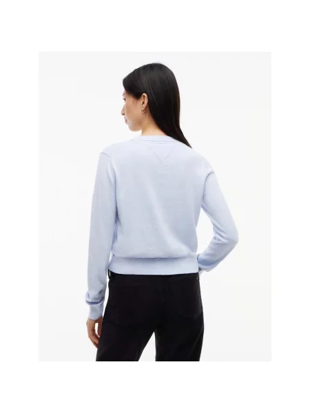 Mikina Tommy Jeans s autogramom modrá