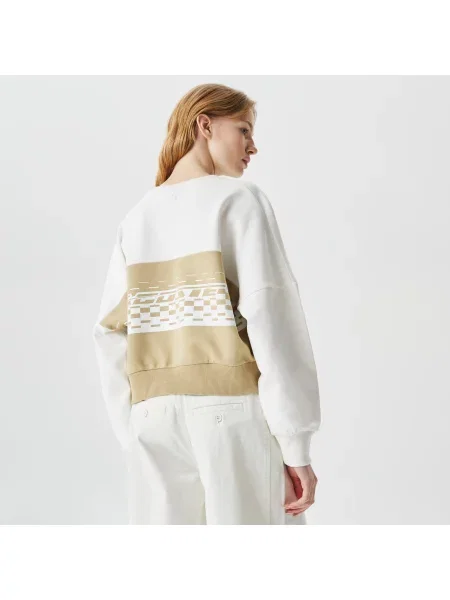 Толстовка Lacoste с круглым вырезом белая