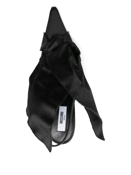 Pantofi cu toc Moschino cu funde slingback negru