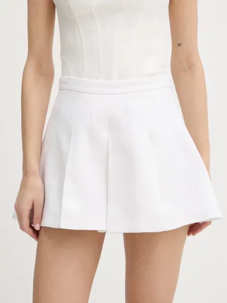 Bardot fustă-pantalon din in bej