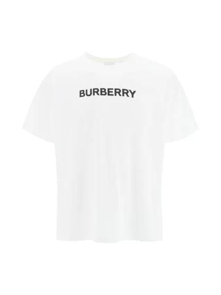 Koszulka Burberry z logo ze sznurkiem klasyczna biała