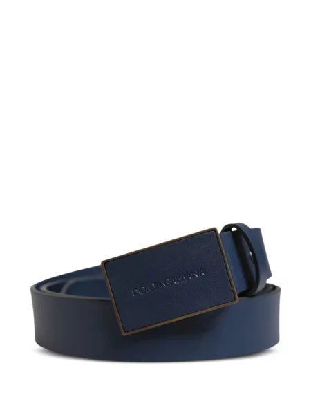 Curea Dolce & Gabbana din piele cu autograf albastru