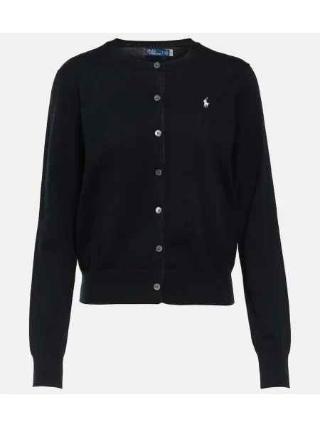 Cardigan Polo Ralph Lauren cu broderie negru