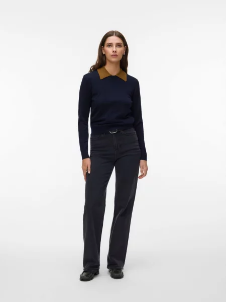 VERO MODA Sveter AWCara tmavomodrá
