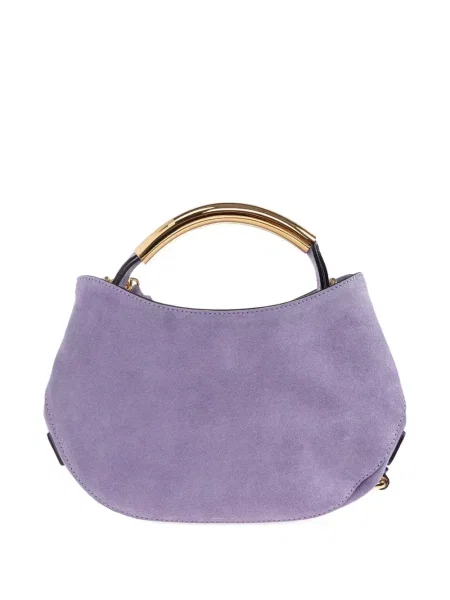 Geantă Moschino din piele de căprioară violet