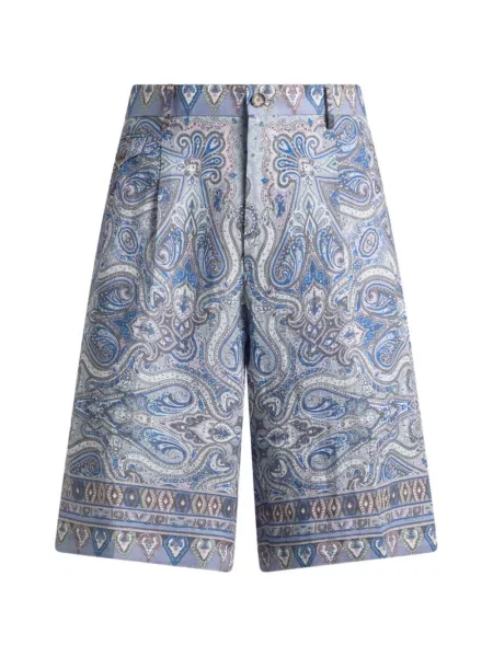 Pantaloni scurți Etro cu imagine cu model paisley albastru