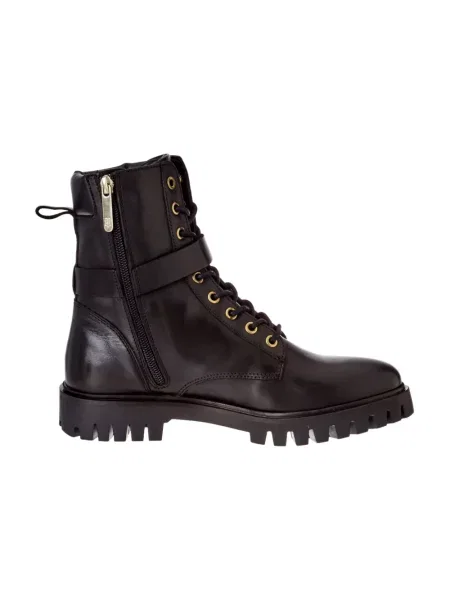 Botki Tommy Hilfiger biznesowe z nadrukiem czarne
