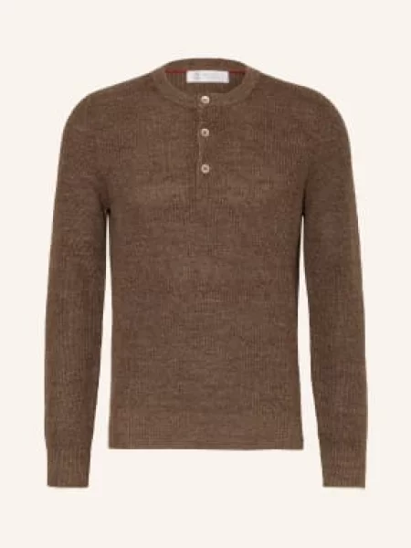 Brunello Cucinelli Pletený Svetr hnědá