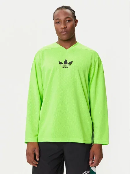 Μακρυμάνικη μπλούζα Adidas από διχτυωτό πράσινο