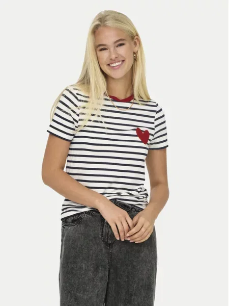 ONLY T-Shirt Heart biały