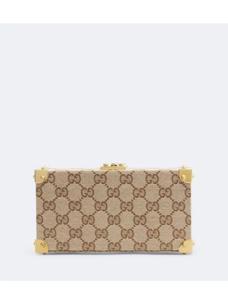 Geantă plic Gucci din canvas bej