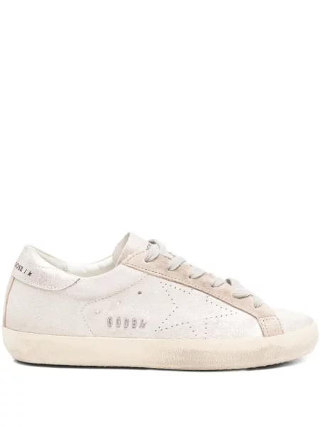 Sneakerși Golden Goose din piele de căprioară auriu