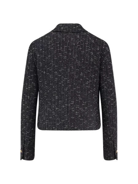 Geacă Tagliatore din tweed negru