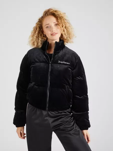 Velurová bunda Juicy Couture čierna
