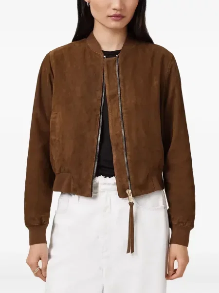 Geanta de piele Allsaints maro