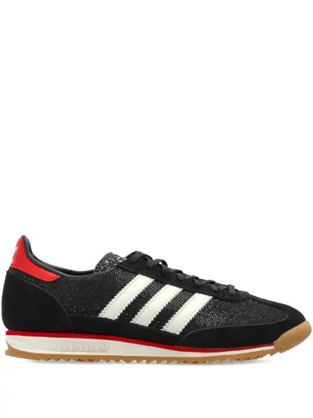 Чехли Adidas с връзки на райета с дантела черно