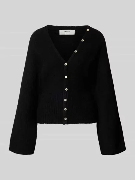 Kardigan rozpinany o kroju regular fit z dodatkiem wełny Gina Tricot czarny