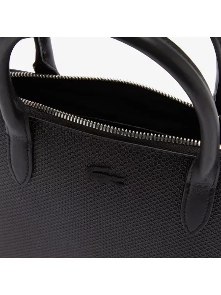 Кожаная сумка через плечо Lacoste черная