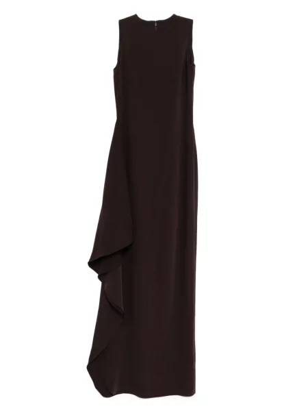 Rochie Amsale din crep de costum maro