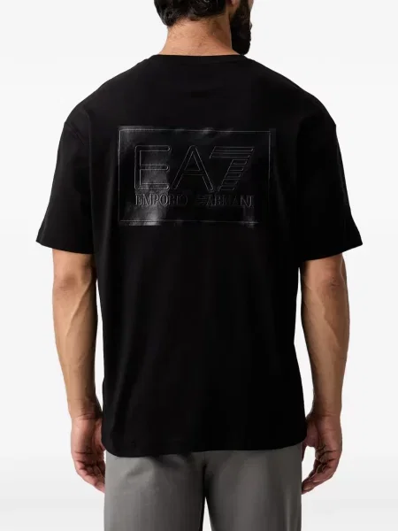 Μπλούζα Ea7 Emporio Armani με αυτόγραφο μαύρο