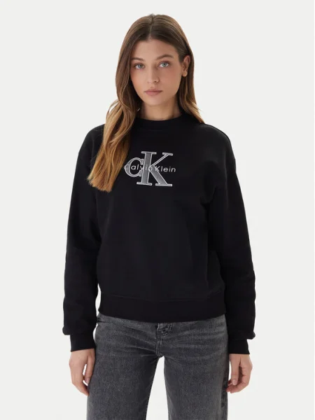 Calvin Klein Jeans Bluză Foil Monologo negru
