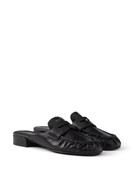 Papuci tip mules Prada din piele negru
