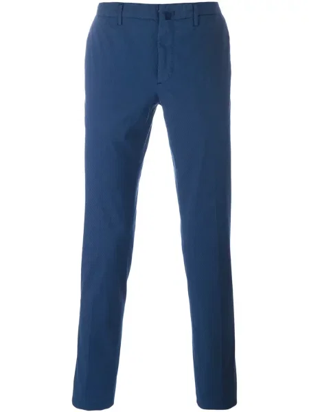 Plisované skinny chinos Incotex modré