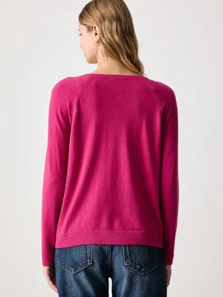 United Colors of Benetton pulover z dodatkom volne roza