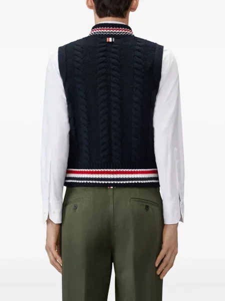 Vestă Thom Browne tricotate albastru