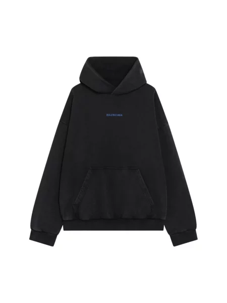 Bluza z kapturem Balenciaga z kapturem czarna