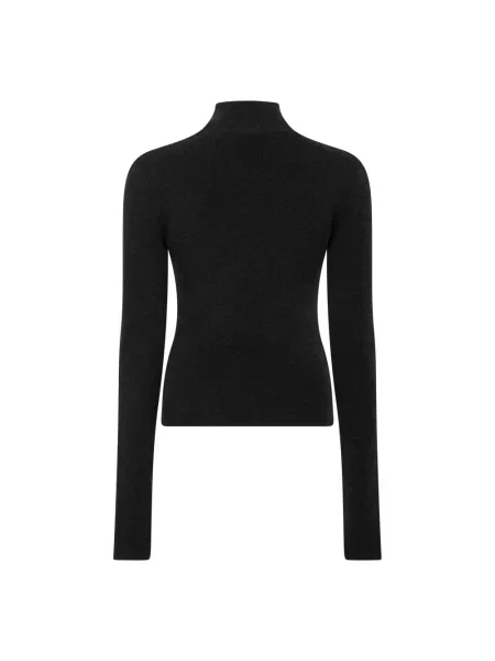 Sweter z golfem Ganni wełniany czarny
