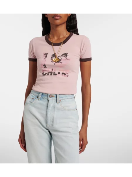 Tricou Chloé cu imagine roz
