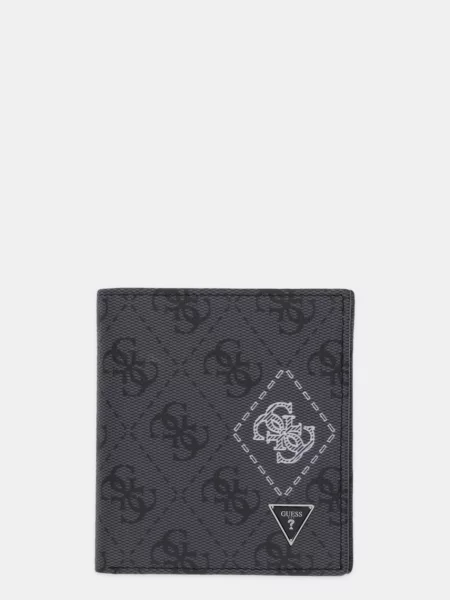 Usnjena denarnica Guess MILANO SMMACT siva