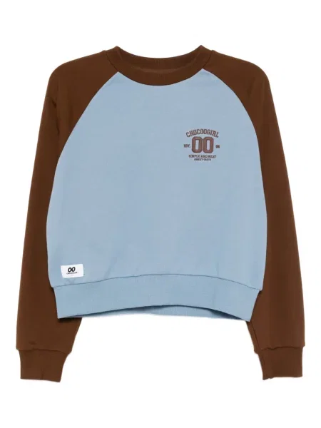 Hanorac Chocoolate cu broderie albastru