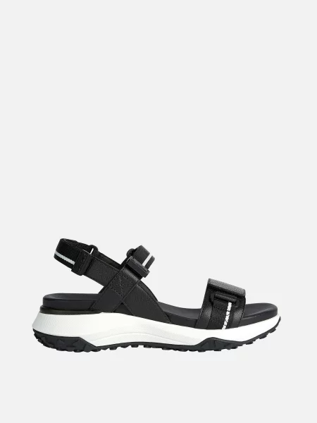 Кожаные босоножки Geox черные