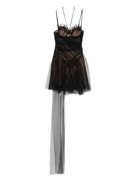 Rochie mini Nensi Dojaka din tul de costum negru