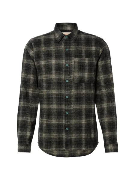 Revolution Cămașă ecru / verde stuf negru