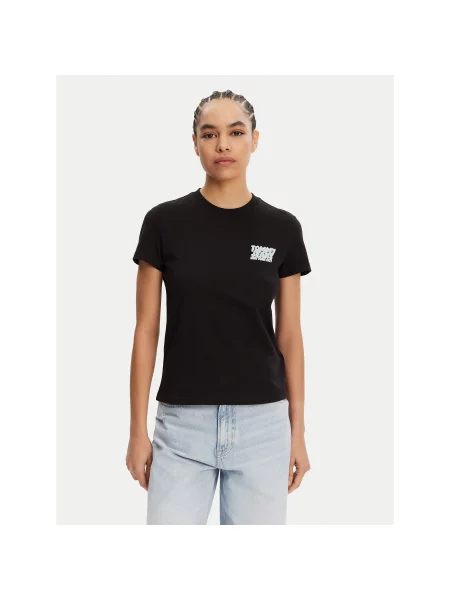 Tommy Jeans T-shirt Bubble Regular Fit crna