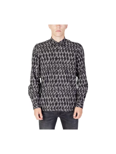 Koszula Antony Morato z długim rękawem z nadrukiem czarna