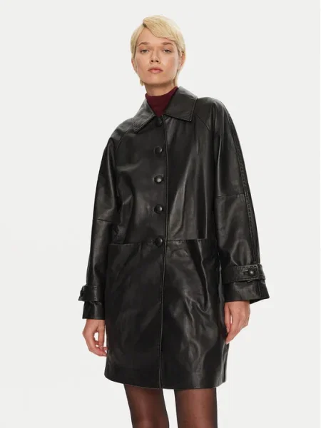 Luisa Spagnoli Geacă de piele Superbo negru