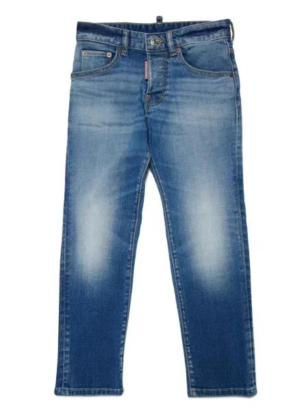 Jeansy straight leg dziecięce Dsquared2 niebieskie