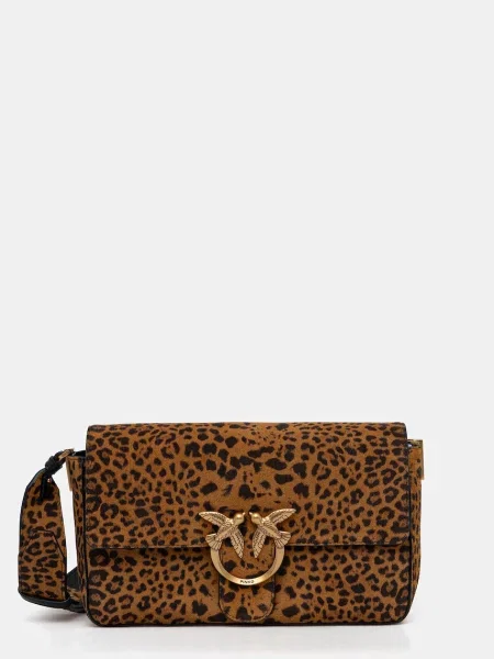 Pinko torebka zamszowa brązowy